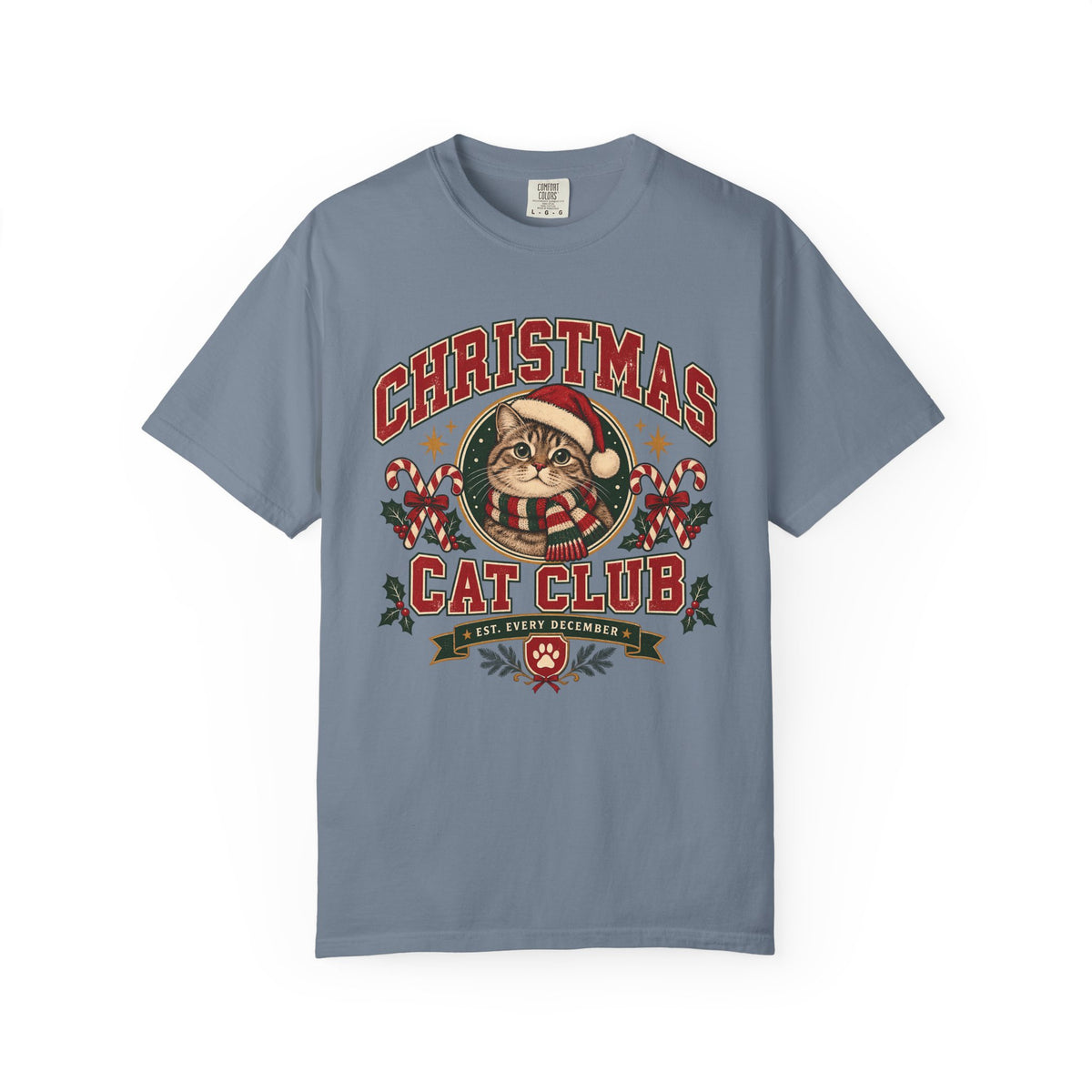 Christmas Cat Club T-Shirt — Vintage Holiday Cat Tee