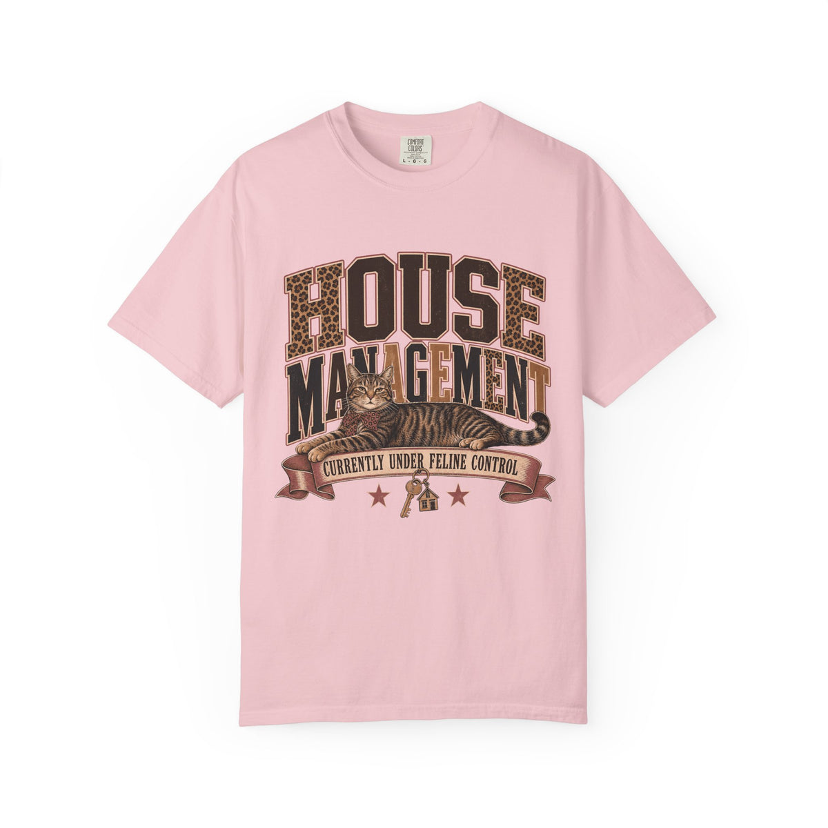 House Management T-Shirt — "Currently Under Feline Control" Cat Owner Vintage Tee