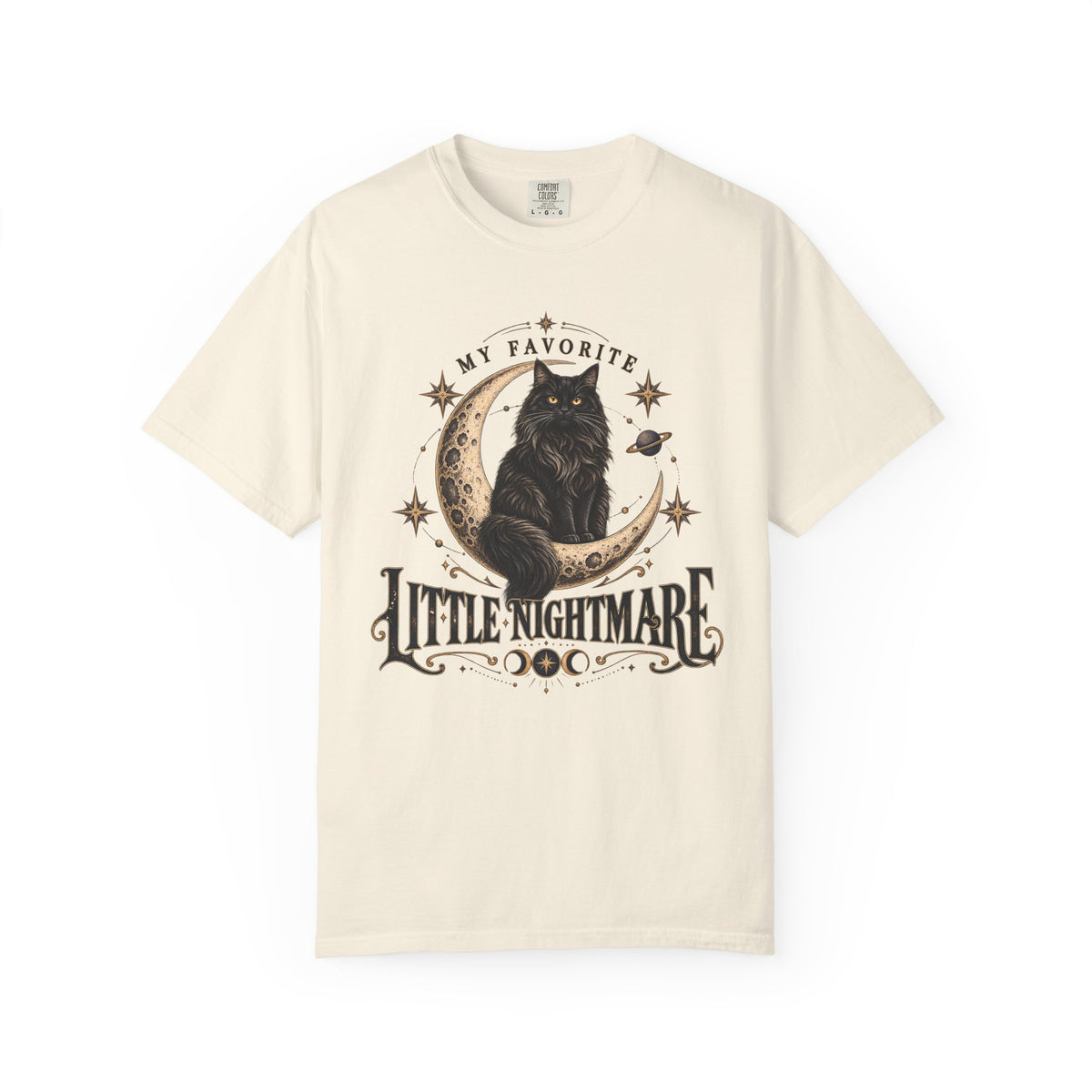 Little Nightmare Cat T-Shirt — "My Favorite Little Nightmare" Vintage Moon Graphic