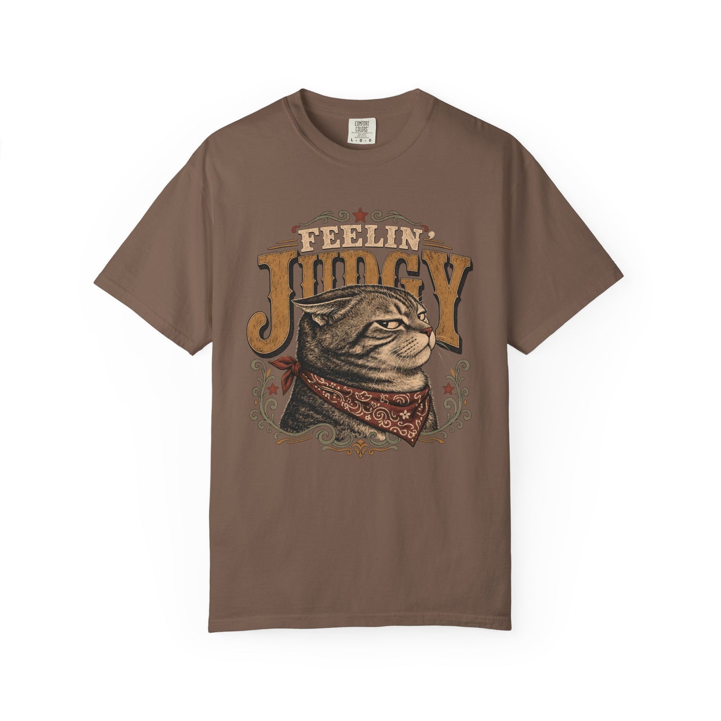 Feelin' Judgy Cat T-Shirt — Vintage Western Cat Graphic Tee