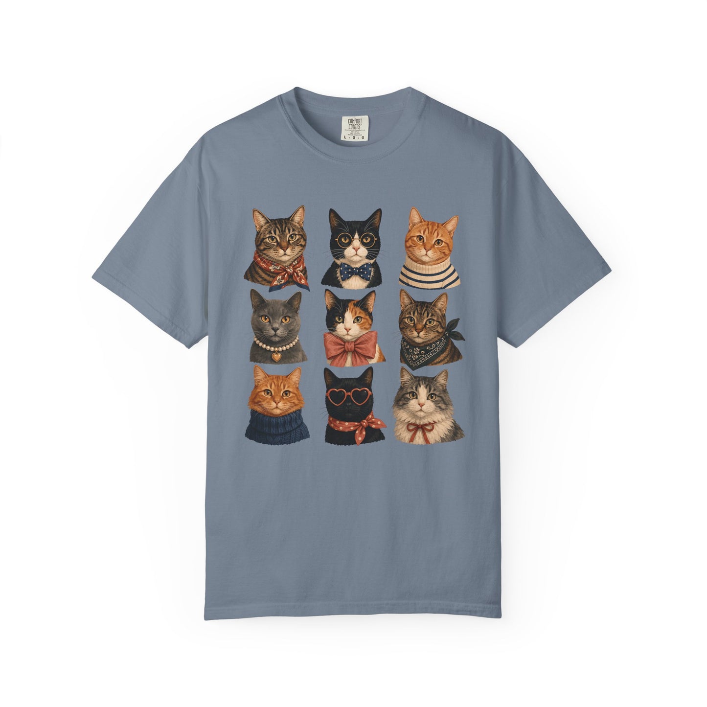 Vintage Cat Portraits T-Shirt — Cute Retro Feline Faces Tee