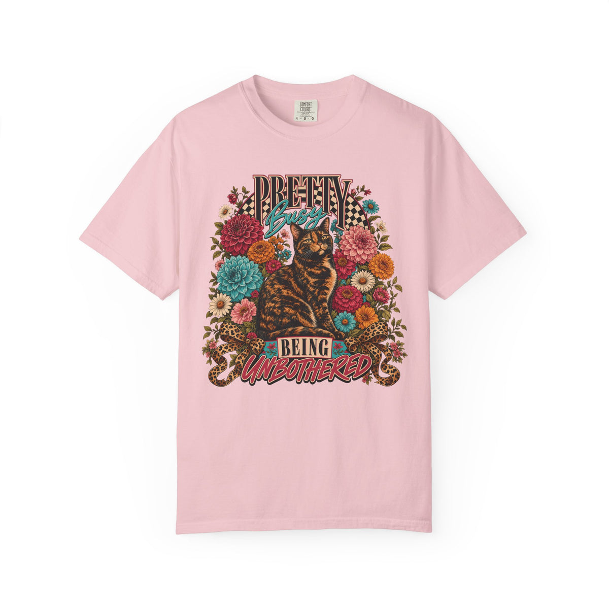 Cat Floral Tee — “Dream Being Unbothered” Vintage Graphic T-Shirt